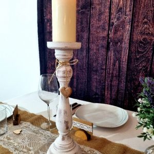 kerzenständer vintage weiß 37cm hoch