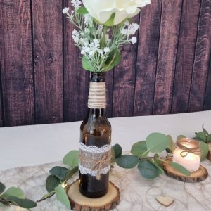 Bild Vase Flasche mit Juteband
