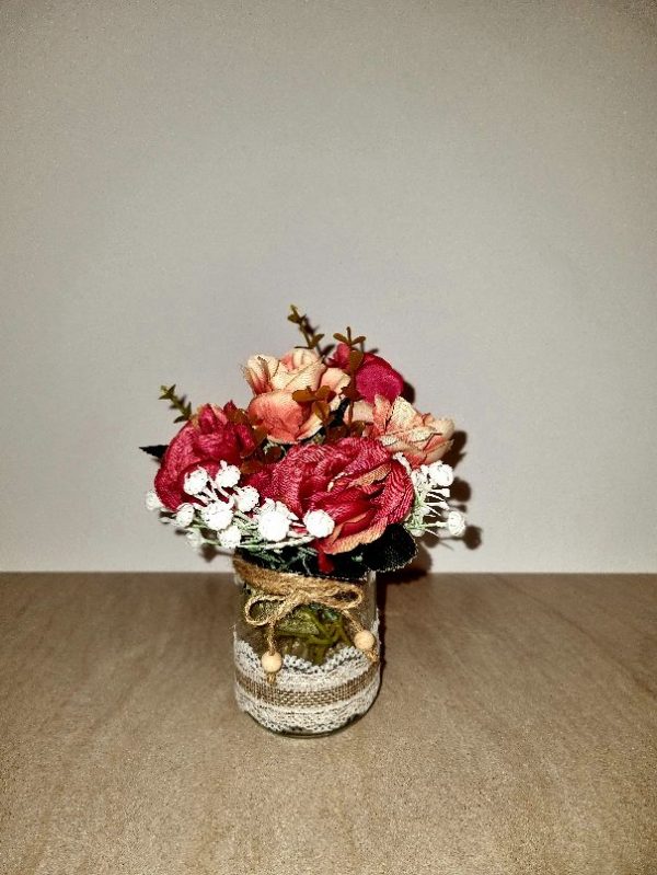 Bild Windlicht mit Blumen