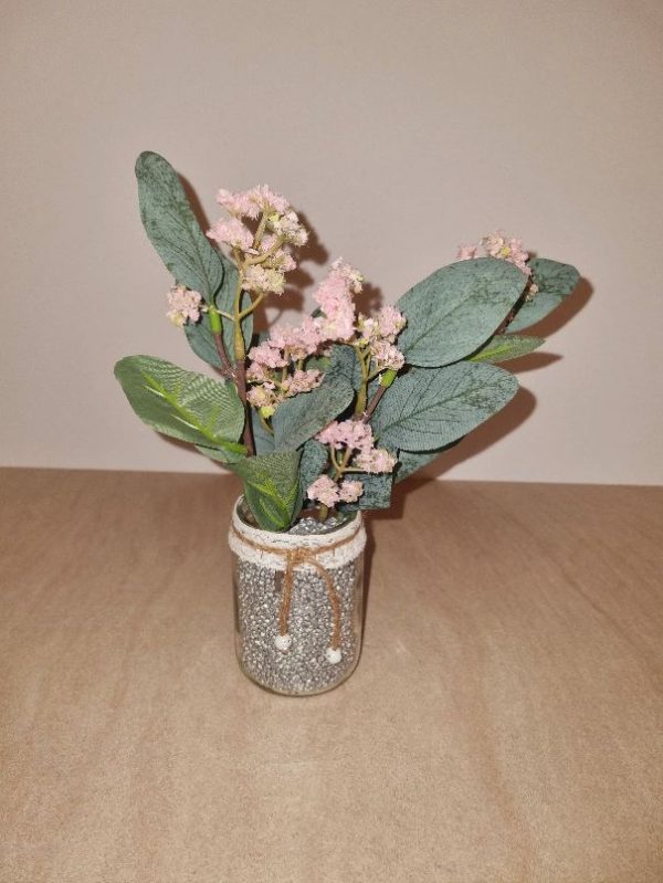 Bild Windlicht als Vase mit Blumen