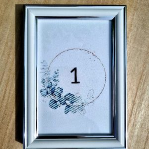 Tischnummer 1 in Bilderrahmen