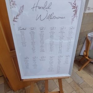 Bilderrahmen weiß als Sitzplan