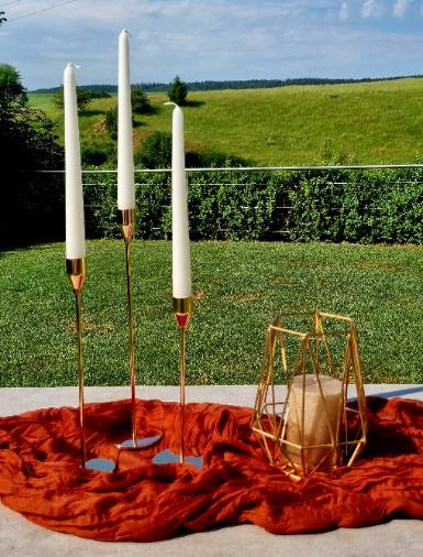 Kerzenständer gold 3er Set mit Kerzenständer asymetrisch