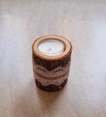 Teelichthalter Baumstamm