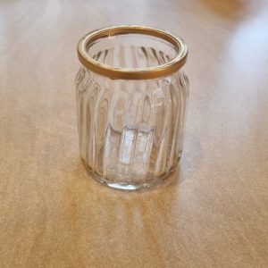 Teelicht mit Goldrand