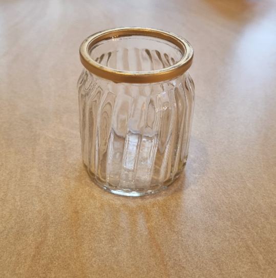 Teelicht mit Goldrand