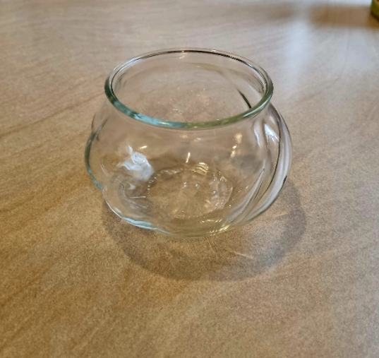 Teelicht breit aus Glas