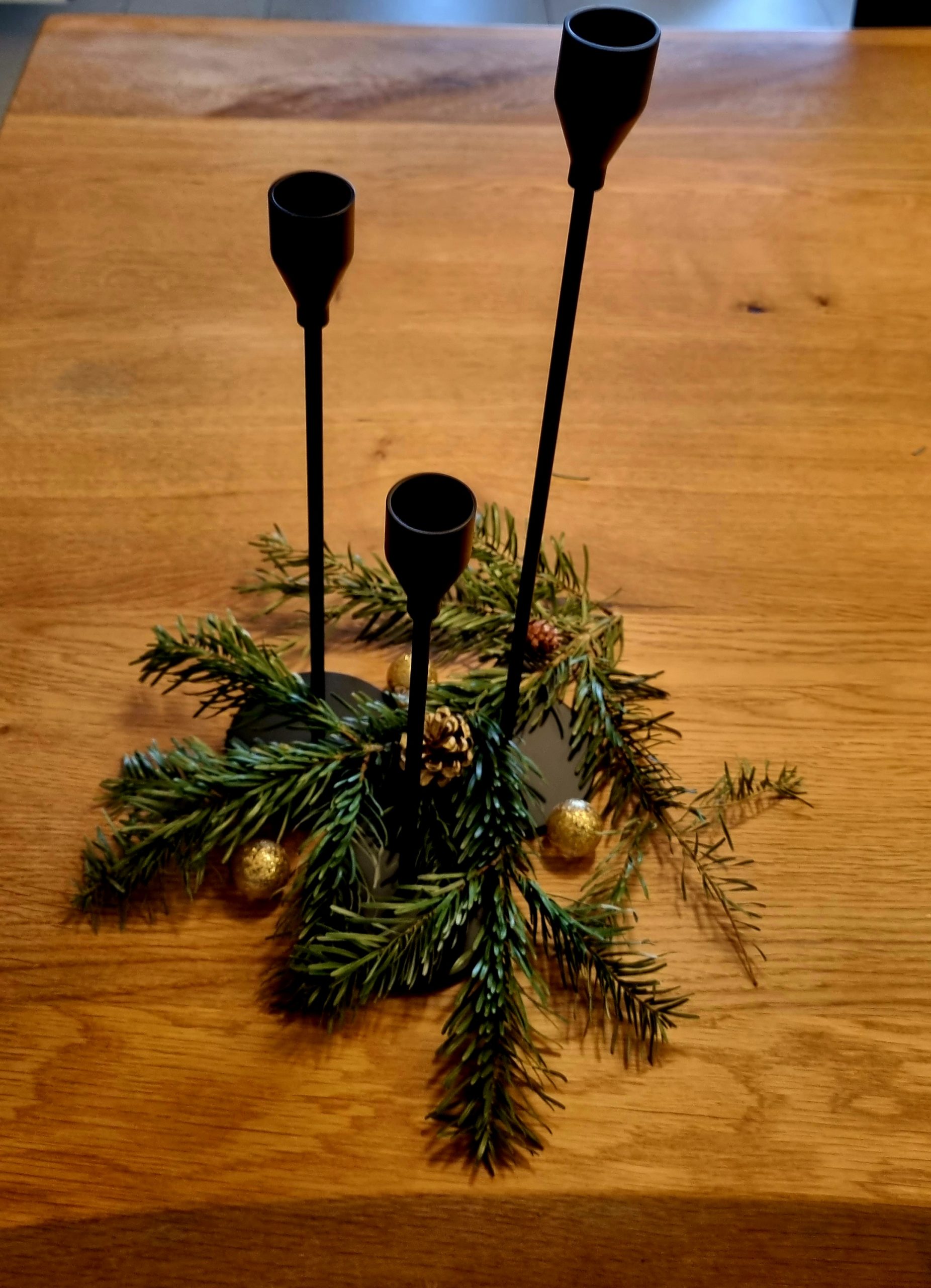 3er Kerzenständer schwarz matt