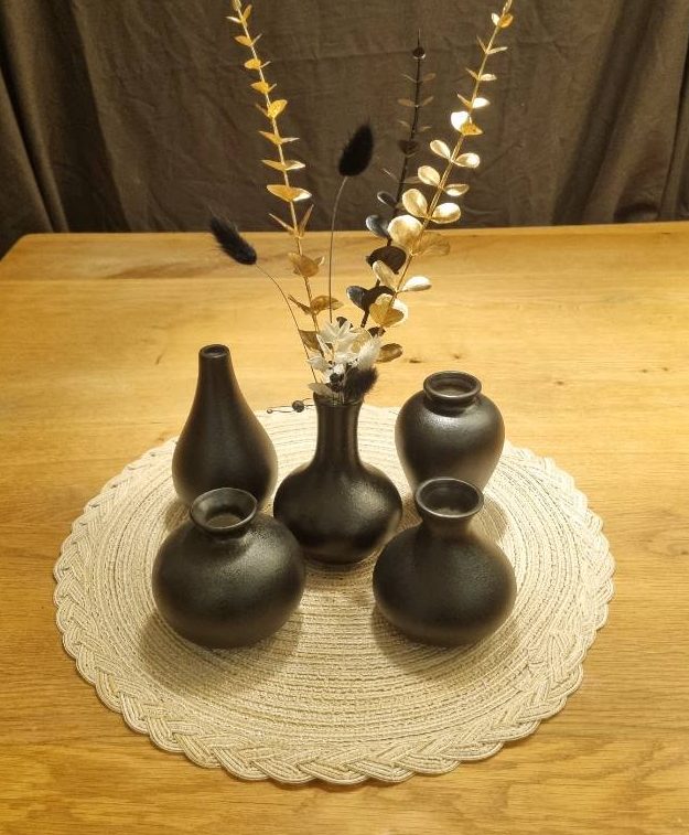 Keramikvasen 5er Set schwarz
