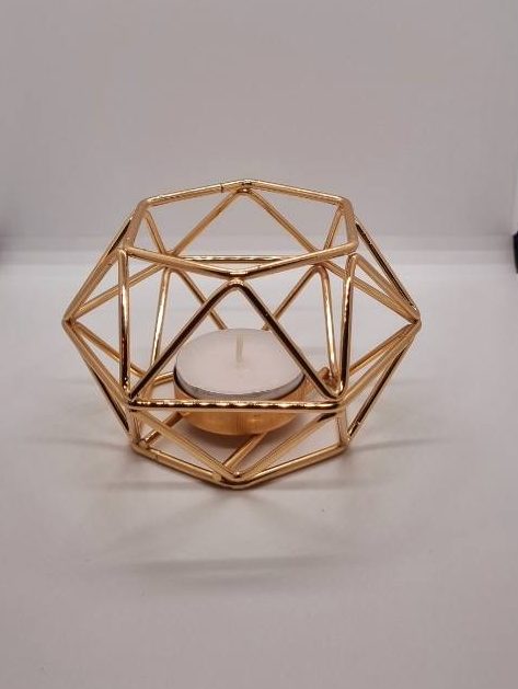 Teelicht asymmetrisch gold