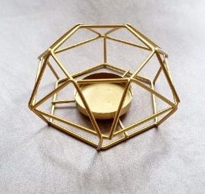 asymmetrischer Teelichthalter goldgelb