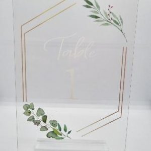 Tischnummer Acryl mit Blumen