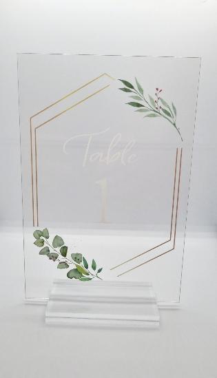 Tischnummer Acryl mit Blumen