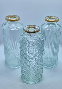 Klarglas 3er Set vasen