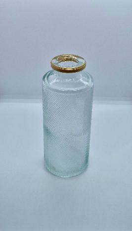 3er Set Vase-Klarglas mit Goldrand – Bild 3