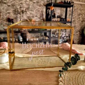 Kartenbox Gold mit Schloss