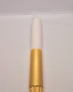 Kerze weiß gold